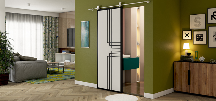 sliding bathroom door installation in Phelan